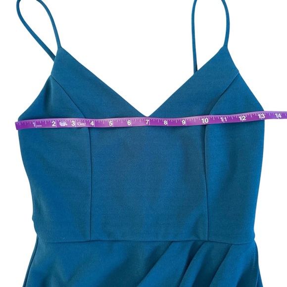 FOREVER YOUR GIRL BODYCON DRESS teal blue HOCO sz Small LuLu cocktail party 938 - Picture 9 of 13